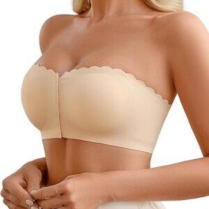 Deangelmon Strapless Wavy Edge Front Closure Bra - L - NEW!